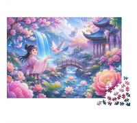 1000pcs Mini Puzzle For Family Garden Bridge Flower | 38x26cm Cardboard Home Decor Durable Structure Friend Gift Mind Relaxation