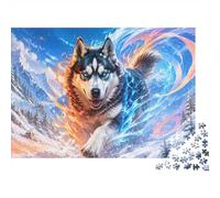 1000pcs Mini Puzzle for Family Husky Fire Ice Present