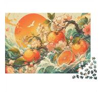 1000pcs Mini Puzzle for Family Orange Flower Sun Challenging