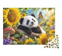 1000pcs Mini Puzzle for Family Panda Sunflower Butterfly Present | 52x38cm Cardboard Home Decor Durable Structure Birthday Gift Stress Relief