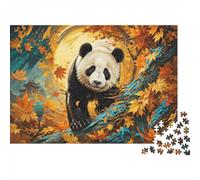 1000pcs Mini Puzzle for Family Panda Tree Leaf Present | 38x26cm Cardboard Home Decor Durable Structure Birthday Gift Stress Relief
