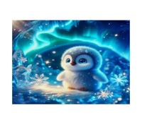 1000pcs Mini Puzzle for Family Penguin Snowflake Ice Present | 70x50cm Cardboard Living Room Decor Durable Structure Friend Gift Mind Relaxation