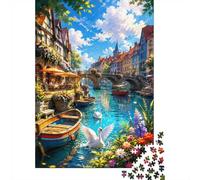1000pcs Mini Puzzle for Family Swan Bridge Flower Present