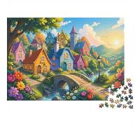 1000pcs Mini Puzzle for Family Village Bridge Flower Present