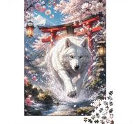 1000pcs Mini Puzzle for Family Wolf Gate Cherry | 70x50cm Brain Training Puzzle Game Paper Durable Structure Teens