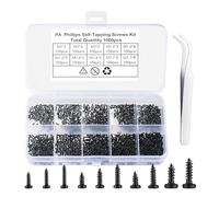1000pcs Mixed Size Self Tapping Screws Assorted Screws Set Repair Screws Assortment 1-1.7mm Small Screw Set for Repair