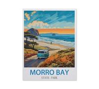 1000Pcs，Morro Bay State Park Vintage Travel Posters Surf，Jigsaw Adult Decompression Game Puzzle Students Toy for Children Christmas Birthday Gifts（26x38cm）-CK44