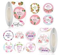 1000PCS Mothers Day Stickers,Happy Mother's Day,Round Floral Gift Decorative Labels Heart Stickers for Gift Wrap Envelope Party Favors Decorations