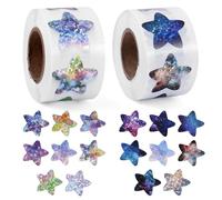 1000pcs Multicolored Holographic Star Stickers for Rewarding - 0.98x0.98 Inch Shiny Self-Adhesive Glitter Stars for School, Classroom, Teacher, Children Supplies (Style 1)