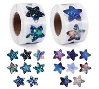 1000pcs Multicolored Holographic Star Stickers for Rewarding - 0.98x0.98 Inch Shiny Self-Adhesive Glitter Stars for School, Classroom, Teacher, Children Supplies (Style 2)