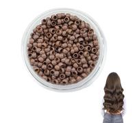 1000pcs Nano Beads Silicone Lined for Hair Extensions - 3mm Micro Beads for Nano Ring Hair Extensions,Strong Hold for Passion Twist Crochet Hair - Silicone Ring for Easy Application(Light Brown)
