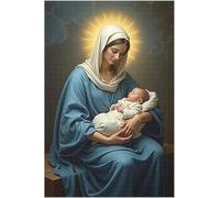 1000pcs Our Lady of Mount Carmel The Blessed Virgin Mary in Catholic Faith Jigsaw Puzzles for Adults and Kids Educational Games Colorful Wooden Puzzle for Home Decoration
