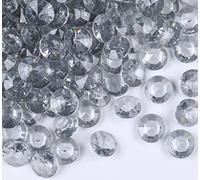 1000pcs/ Pack Wedding Table Acrylic Diamond Scatter Crystals Confetti Acrylic Gems Vase Fillers Rhinestones for Wedding, Bridal Shower, Vase Beads Decorations (10mm, Gray)