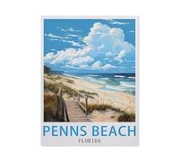 1000Pcs,Penns Beach Florida Vintage-Reiseposter,Jigsaw Adult Decompression Game Puzzle Studenten Spielzeug Für Kinder Weihnachten Geburtstagsgeschenke(50x70cm)-BB10