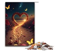 1000pcs Piece Jigsaw for Adults Heart on The Beach Jigsaw Puzzles for Adults Wood Puzzle Challenging Game 75x50cm