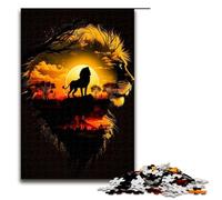 1000pcs Piece Puzzle Lion King Of The Jungle Jigsaw for Adults Wood Jigsaw Great Gifts for Christmas 75x50cm
