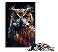 1000pcs Pieces Puzzles for Adults Owl Digital Art Decompressing Intellectual Educational Toy Gifts Ideas 75x50cm