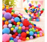 1000Pcs Pompoms for Crafts - 1-3 cm Small & Large Pom Poms for Crafts | High-Density Shape-Retention Fuzzy Balls for DIY Color Sorting, Multicolour Pompons for Party Christmas Decorations