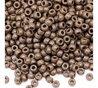 1000Pcs Pony Beads Bracelet 9mm Rainbow Plastic Barrel Pony Beads for Necklace,Hair Beads for Braids for Girls,Key Chain,Jewelry Making (Brown)