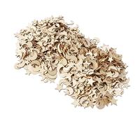 1000Pcs Premium Wood Moon Star Cutout Slices, Unfinished Star and Moon Shape Wooden Cutouts for DIY Craft, Suitable for Various Occasions