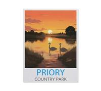 1000Pcs，Priory Country Park Vintage Travel Posters，Jigsaw Adult Decompression Game Puzzle Students Toy For Children Christmas Birthday Gifts（38x26cm）-L10