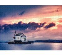 1000pcs Puzzle for Adults Jigsaw Puzzles Hard Challenging Difficult Family Cool Large Church Perched Stone The Middle Norwegian Fjord Puzzles for Adults