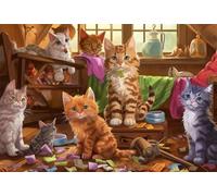1000pcs Puzzles for Adults and Family Jigsaw Puzzles Kittens Cats in The Kitchen Formation Wooden for Mom Dad Friend Home Decor Wall Art
