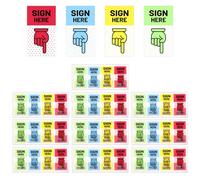 1000pcs Sign Here Stickers, Finger Arrow Labels Signature Flag Tabs for Documents Notebooks Home Office School Supplies (4 Colors)