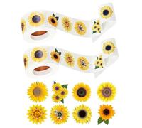 1000PCS Small Sunflower Stickers,2.5cm Self-Adhesive Peel and Stick with 8 Patterns, for Scrapbooking, Envelope Sealing, Thanks Giving Cards, DIY Envelope Stickers,Personalised Labels Decals