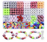 1000PCS Sports Ball Polymer Clay Beads Charms for Friendship Bracelets Making Kit Cute Fun Beads DIY Arts Crafts Birthday Gifts for Kids Girls Baseball Basketball Soccer Rugby Volleyball Football Bead