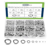 1000PCS Stainless Steel Washer Set with Spring Lock Washers & Split Lock Washer, 10 Sizes M2 M2.5 M3 M4 M5 M6 M8 M10 M12, Anti-Corrosion Flat Penny Washers for Bolts and Screws