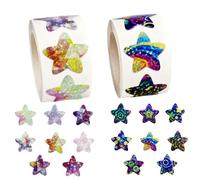 1000Pcs Star Reward Stickers for Children 2.5CM Self Adhesive Waterproof Holographic Stickers with Universe Space Pattern, Sparkly for Crafts Activities and Students Teachers Classroom