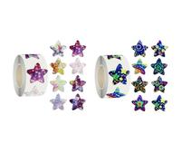 1000Pcs Star Stickers, Reward Stickers for Children, 2 Roll Colorful Self Adhesive Shiny Star Sticker for Reward Chart, Sparkly Incentive Sticker for Crafts and Activities