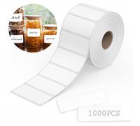 1000PCS Sticky Labels Roll, Food Labels, Self-Adhesive Blank 60×30mm White Label Suitable for Frozen Food, Kitchen, Supermarket, Office Supplies, Refrigerators, Laboratory Fridge Jam Spice