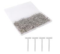 1000pcs T-Pins for Wigs, 32mm/1.26in Straight Blocking Pins Metal Sewing Stick Needles for Crafting Stainless Steel Wig Jewelry Making Mannequin Head Supplies Picture Crochet Hanging (Silver)
