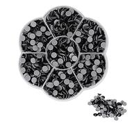 1000PCS Transparent Rhinestones, Flatback Crystal Rhinestones Round Shiny Nail Art Decorative for Clothes Shoes Crafts Nail (JM201 Black)
