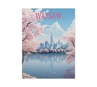 1000Pcs，Warsaw Poland Travel Vintage Travel Poster，Jigsaw Adult Decompression Game Puzzle Students Toy for Children Christmas Birthday Gifts（26x38CM）-BB84