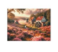 1000Pcs，Water Mill in the Heath，Jigsaw Adult Decompression Game Puzzle Students Toy For Children Christmas Birthday Gifts（50x70cm）-AD100