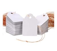 1000pcs Waterproof White Nursery Garden Tags with Strings Attached, Multi-funtion Plastic Plant Marking Tags Hang Blank Labeling Tags for Gardening Jewelry Clothing Product(1.8x1.2inches)