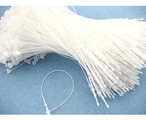 1000pcs White Plastic Hang Tag String Snap Lock Fastener Hand use Tagging Supplies