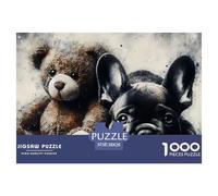 1000pes French Bulldog Jigsaw Puzzles French Bulldog Challenge High Difficulty for Adults Home Decoration Educational Games Age 12+ for Adults 38x26cm/1000pcs