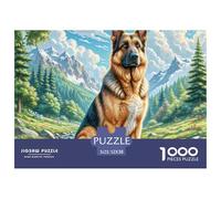 1000pes German Shepherd Dog Jigsaw Puzzle Fun, Challenging for Adults Home Decoration Educational Games Age 12+ for Adults 52x38cm/1000pcs