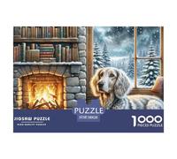 1000pes German Wirehaired Pointer Jigsaw Puzzle Fun, Challenging for Adults Home Decoration Educational Games Age 12+ for Adults 38x26cm/1000pcs