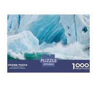 1000pes Natural Scenery Jigsaw Puzzles Lemaire Channel Glacier Bay National Park Ice Avalanche Challenge High Difficulty for Adults Home Decoration Educational Game Age 12+ for Adults 38x26cm/1000pcs