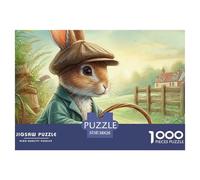 1000pes Rabbit Jigsaw Puzzle Rabbit Fun, Challenging for Adults Home Decoration Educational Games Age 12+ for Adults 38x26cm/1000pcs