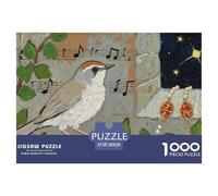 1000pes Wildlife Jigsaw Puzzle Nightingale Fun, Challenging for Adults Home Decoration Educational Game Age 12+ for Adults 38x26cm/1000pcs