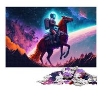 1000Piece Jigsaw Astronaut Horse Puzzles Wooden Puzzles Educational Games Home Decoration 1000 PCS(75x50cm)