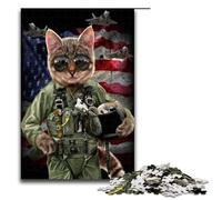 1000Piece Jigsaw Cat Pilot in The Air Force Puzzles Wooden Puzzles Educational Games Home Decoration 75x50cm