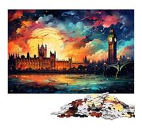 1000Piece Jigsaw Colorful And Psychedelic Big Ben And London Eye Puzzles Paper Puzzles Educational Games Home Decoration 1000 PCS(38x26cm)