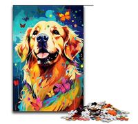 1000Piece Jigsaw Golden Retriever And Butterfly And Butterfly Puzzles Wooden Puzzles Educational Games Home Decoration 75x50cm